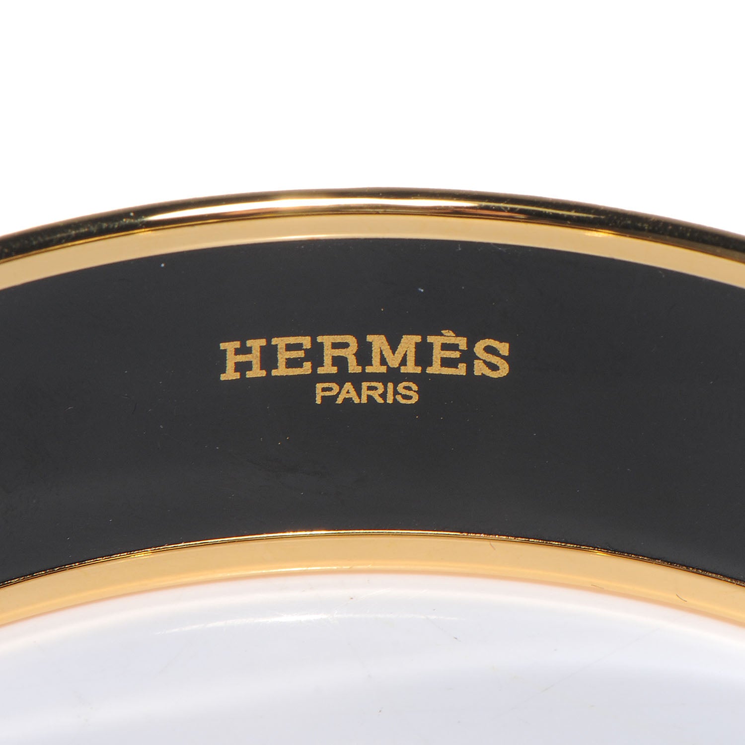 Hermes Enamel Printed Ex Libris Wide Bracelet 65 5 of 6