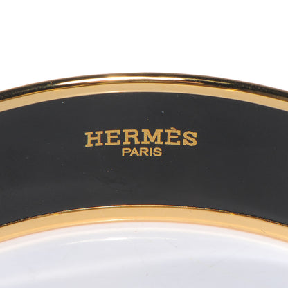 Hermes Enamel Printed Ex Libris Wide Bracelet 65 5 of 6