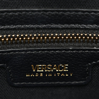Versace Canvas Calfskin La Medusa Small Tote Black 7 of 12