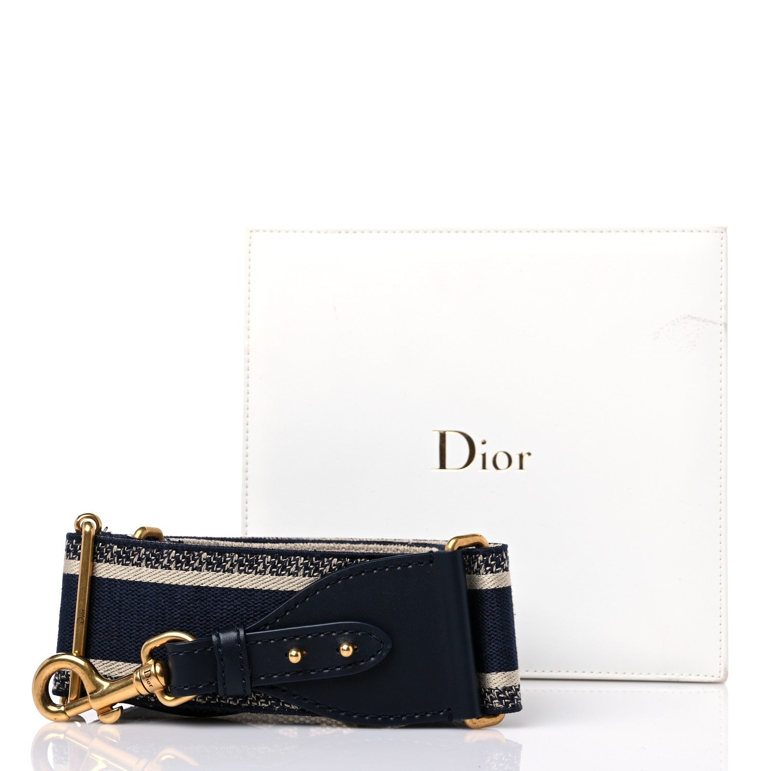 Christian Dior Canvas Embroidered Shoulder Strap Blue 6 of 6