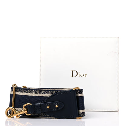 Christian Dior Canvas Embroidered Shoulder Strap Blue 6 of 6