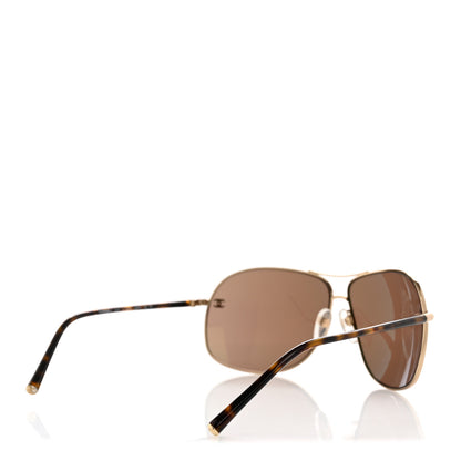 Chanel Metal CC Aviator Sunglasses 4193 Gold Havana 4 of 8