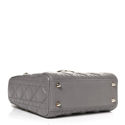 Christian Dior Lambskin Cannage Small Lucky Badges My Lady Dior Grey 4 of 9