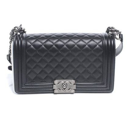 Chanel Lambskin Quilted Medium Boy Flap Black 1 of 9
