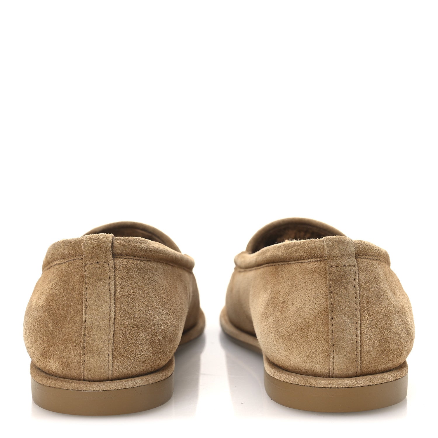 Chanel Suede Calfskin CC Loafers 36.5 Dark Beige 6 of 11