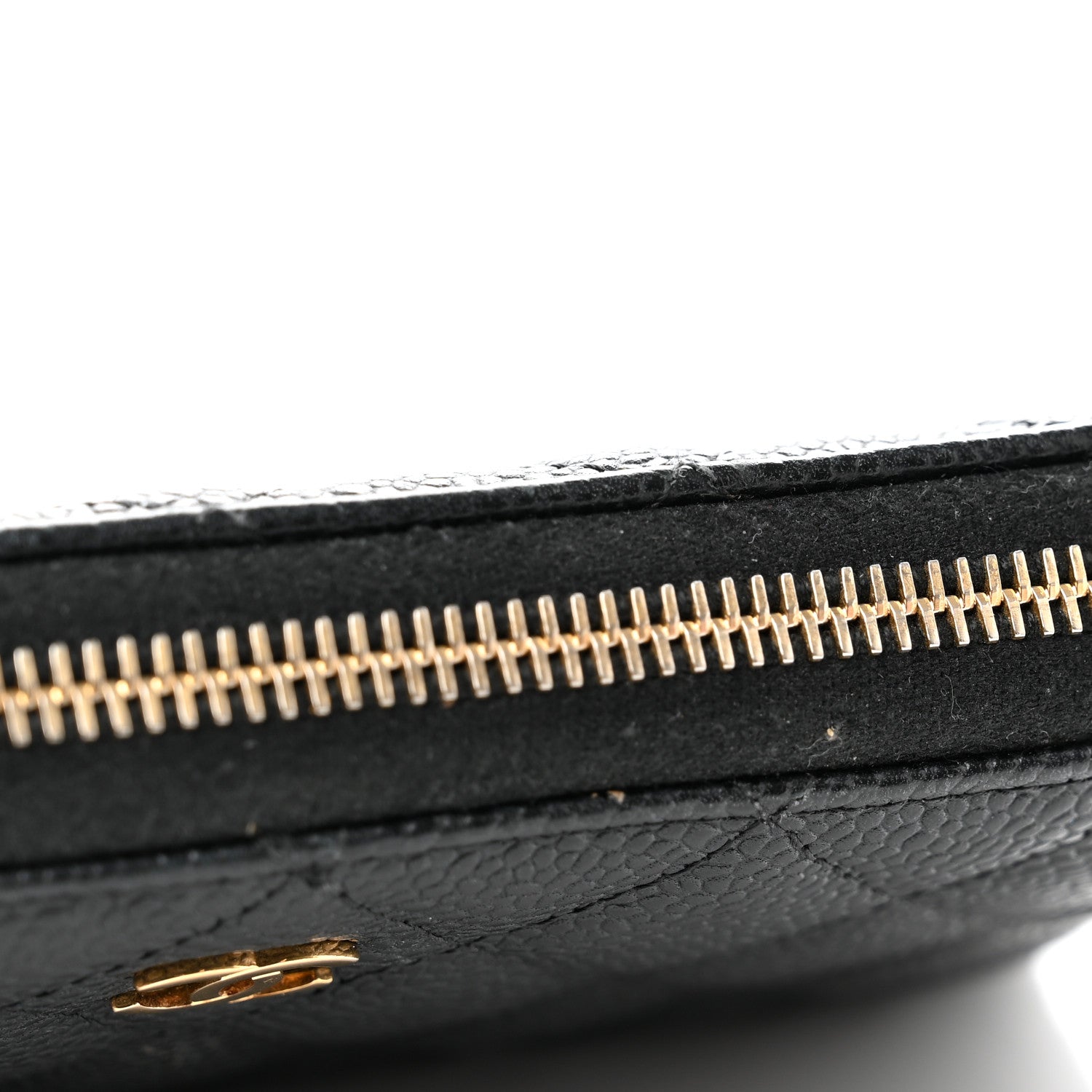 Chanel Caviar Quilted Large Gusset Zip Around Wallet Black 12 of 13