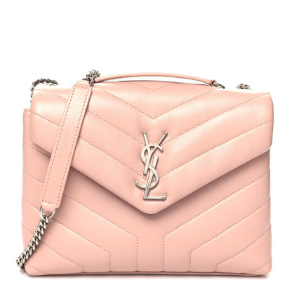 Saint Laurent Calfskin Y Quilted Monogram Small Loulou Chain Satchel Pale Blush 1 of 10