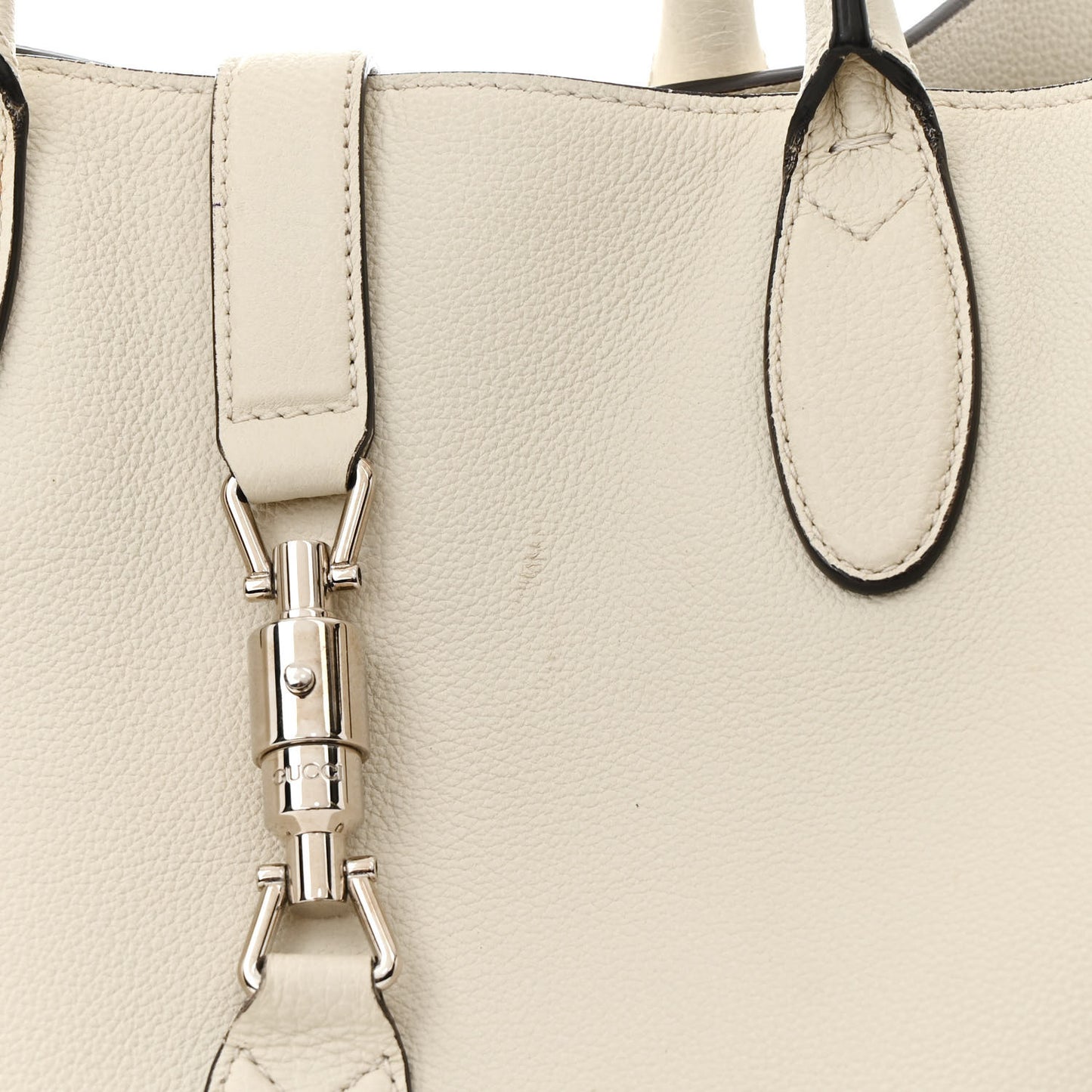 Soft Calfskin Medium Jackie Top Handle Bag Antique White