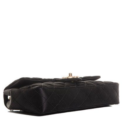 Chanel Satin Quilted Jeweled East West Flap Black 4 of 8