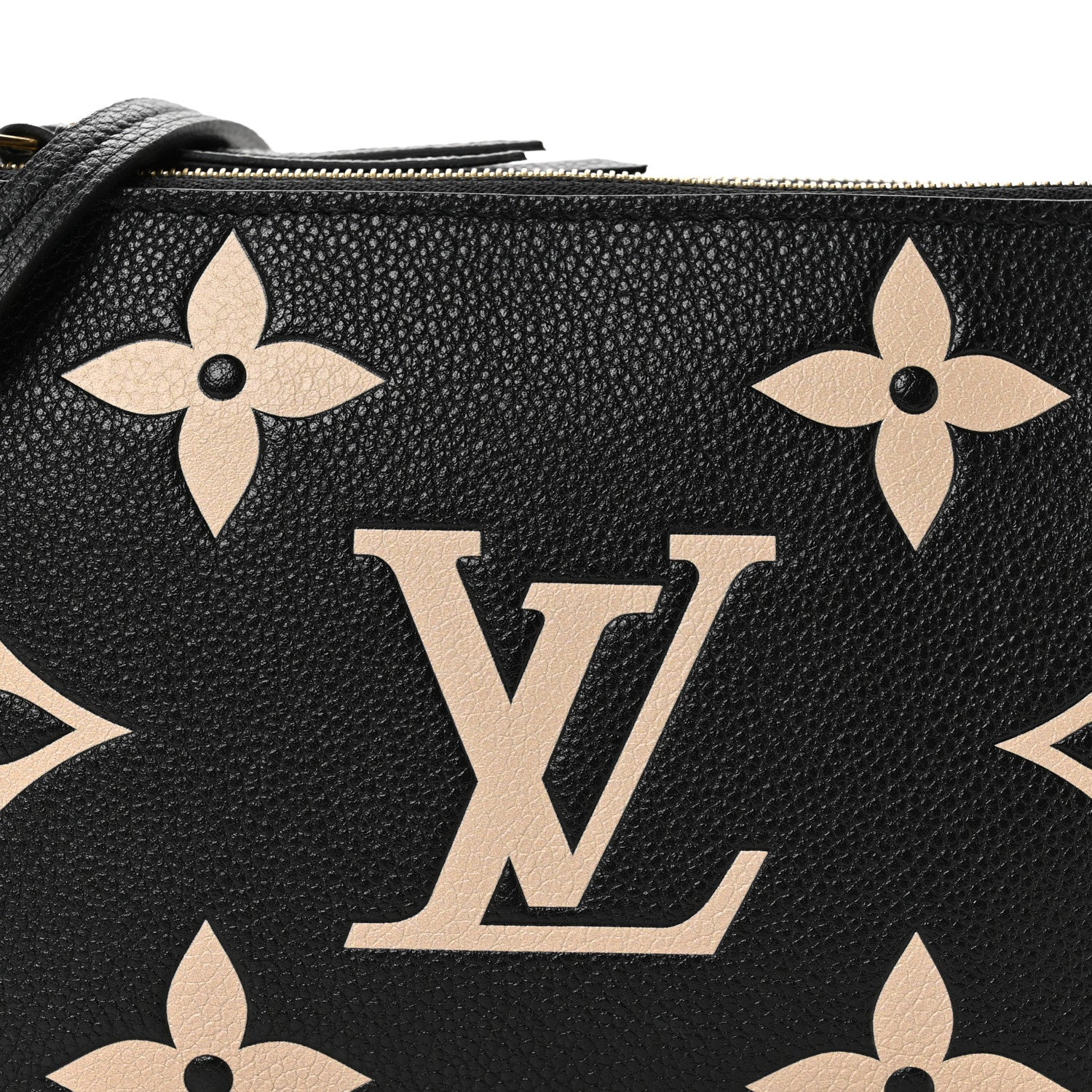 Louis Vuitton Empreinte Monogram Giant Double Zip Pochette Black Cream 7 of 9