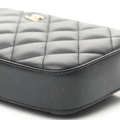 Chanel Iridescent Lambskin Quilted Pearl Clutch With Chain Black 7 of 13