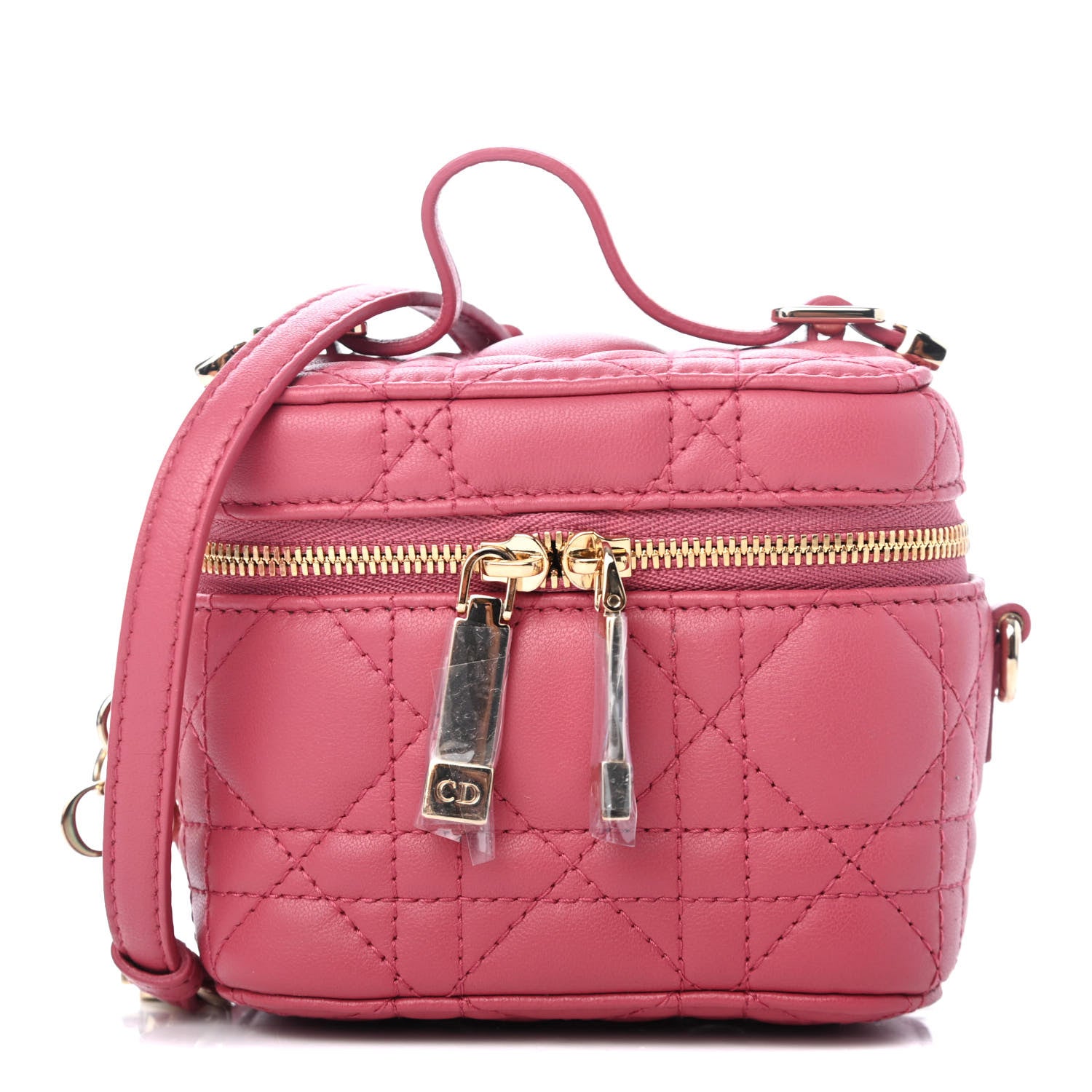 Christian Dior Lambskin Cannage Micro Vanity Case Strawberry Pink 1 of 4