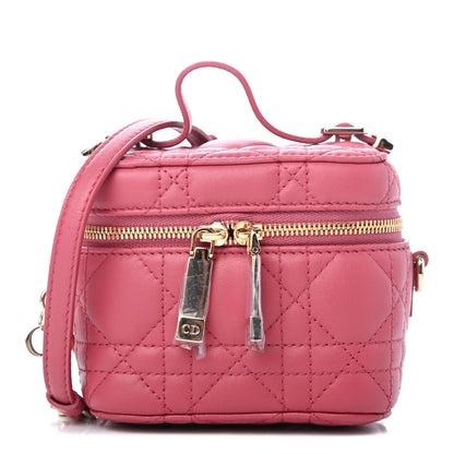 Christian Dior Lambskin Cannage Micro Vanity Case Strawberry Pink 1 of 4