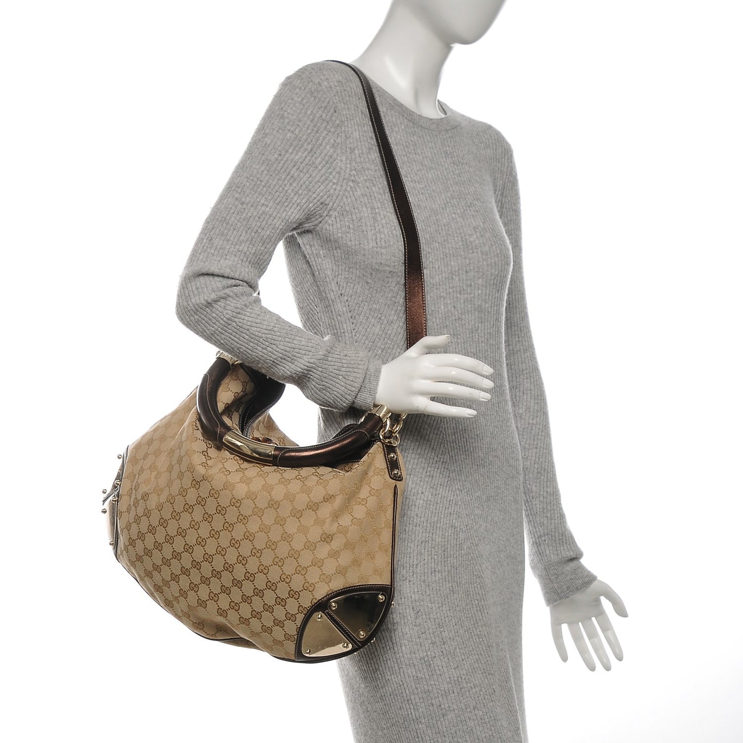 Monogram Large Indy Top Handle Hobo Dark Brown