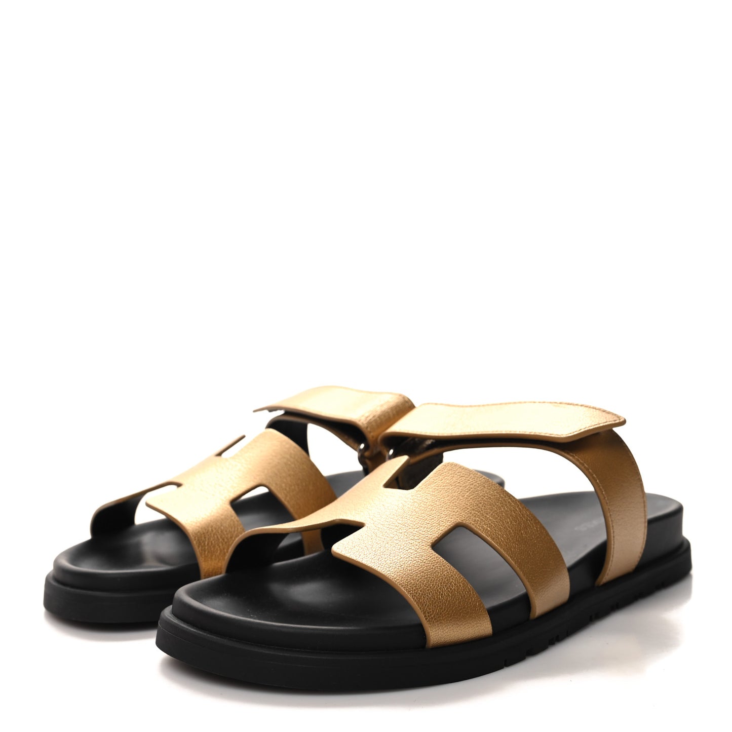 Metallic Goatskin Womens Chypre Sandals 39 Dore