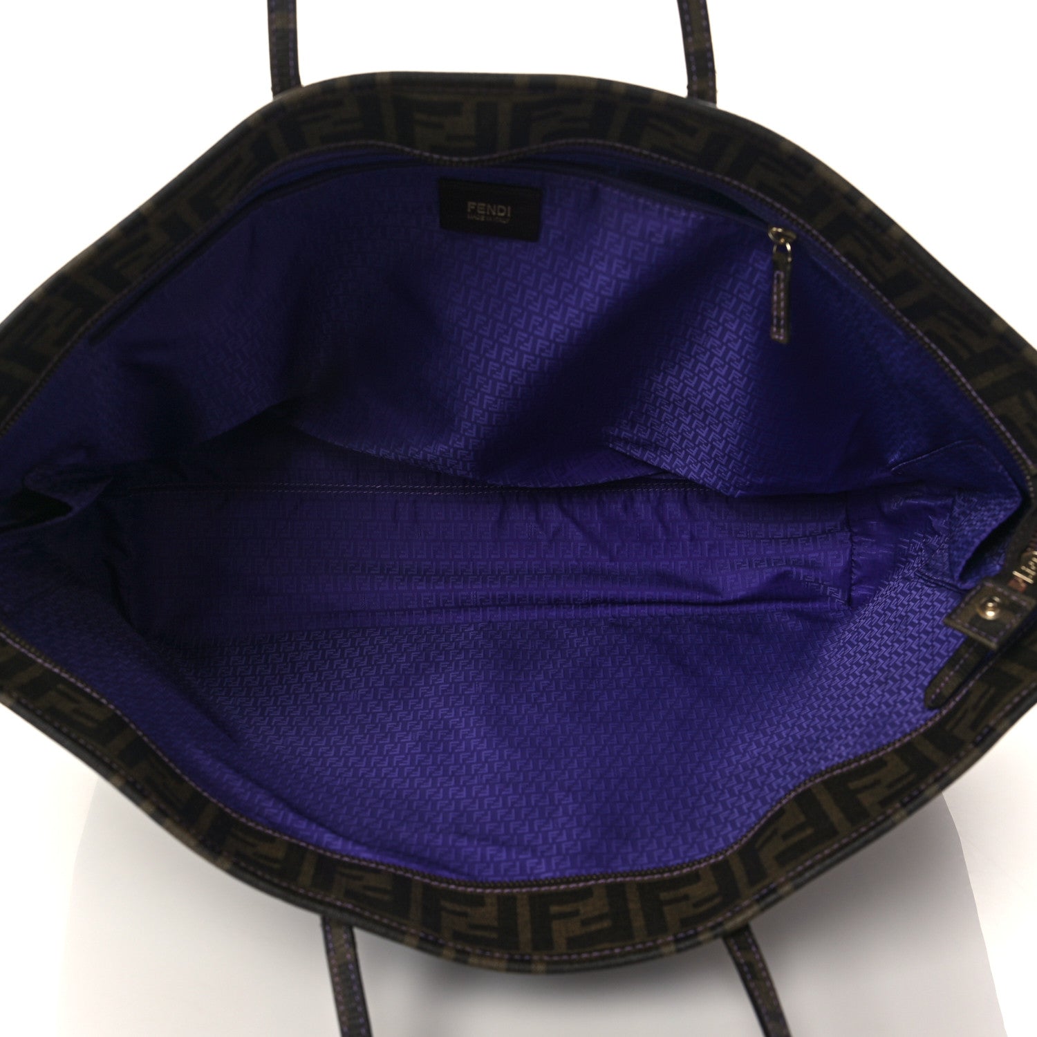 Fendi Zucca Spalmati Large Roll Tote Tobacco Viola 5 of 7