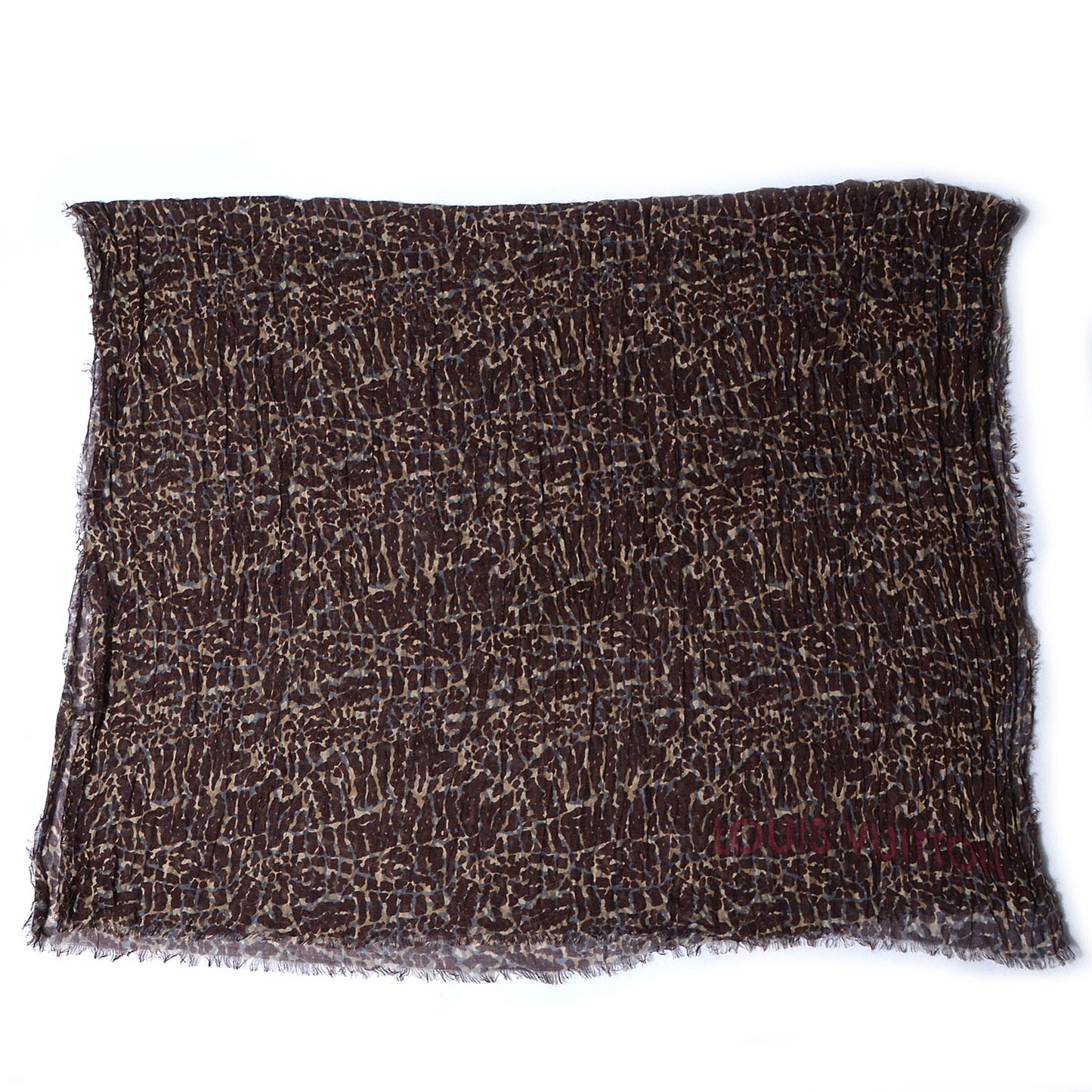Cashmere Silk Lezard Stole Burgundy