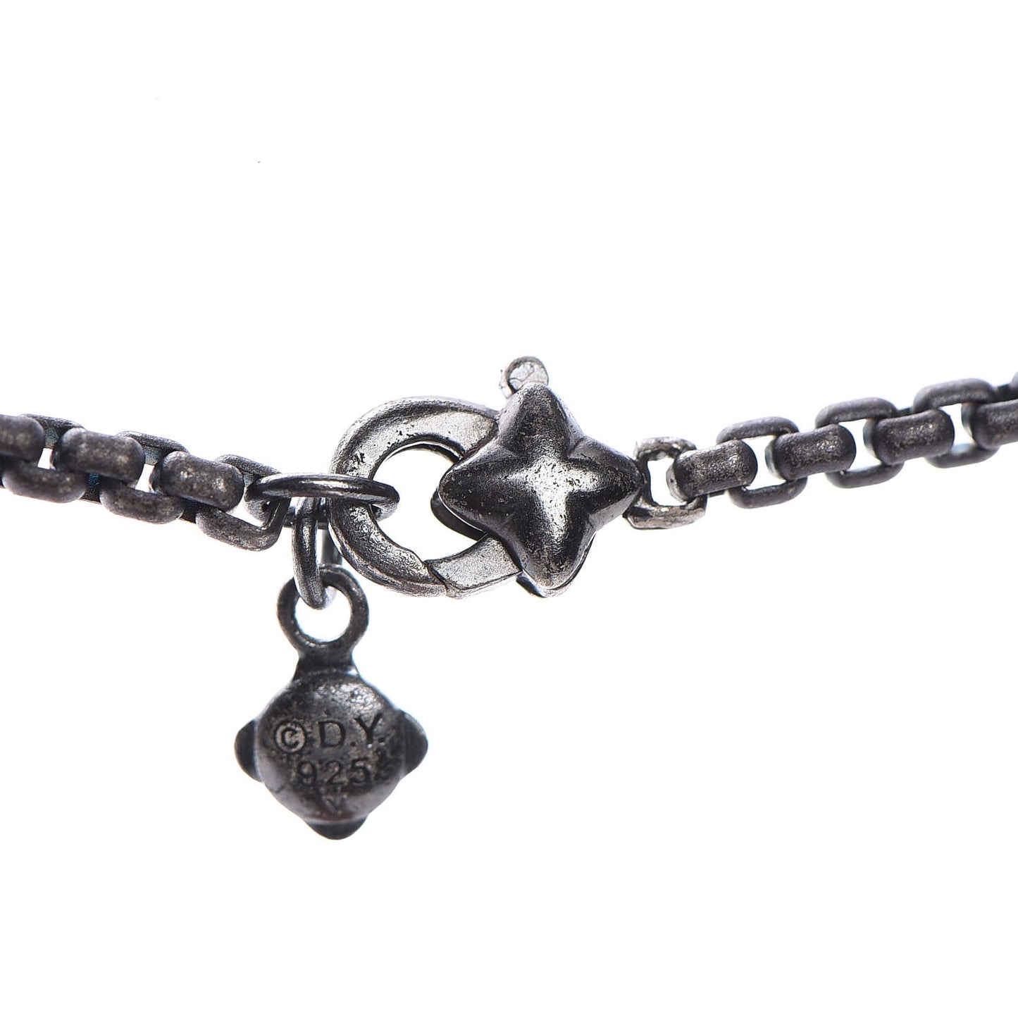 Darkened Sterling Silver Diamond Petite Metro Necklace