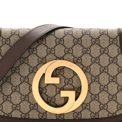 Gucci GG Supreme Monogram Textured Dollar Calfskin Blondie Chain Shoulder Flap Bag Beige Ebony New Acero 8 of 10