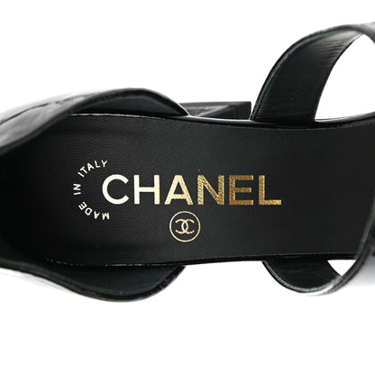 Chanel Patent Goatskin Sandals 40 Black 7 of 9