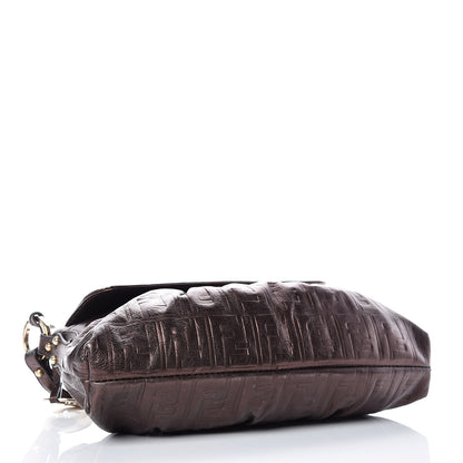 Fendi Metallic Calfskin FF Embossed Small Chef Shoulder Bag Bronze 4 of 15