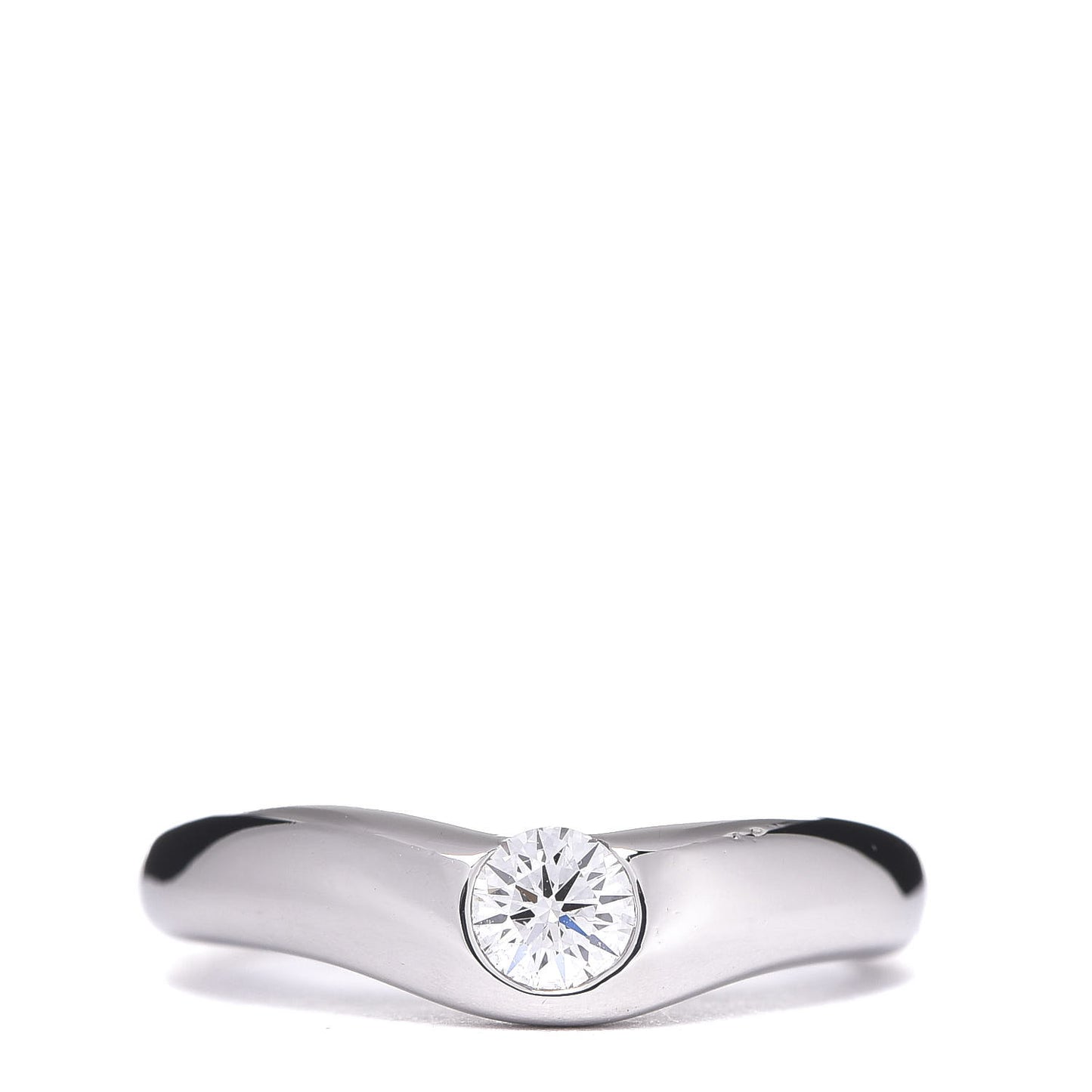 Platinum Diamond Elsa Peretti Curved Band Ring 48 4.5