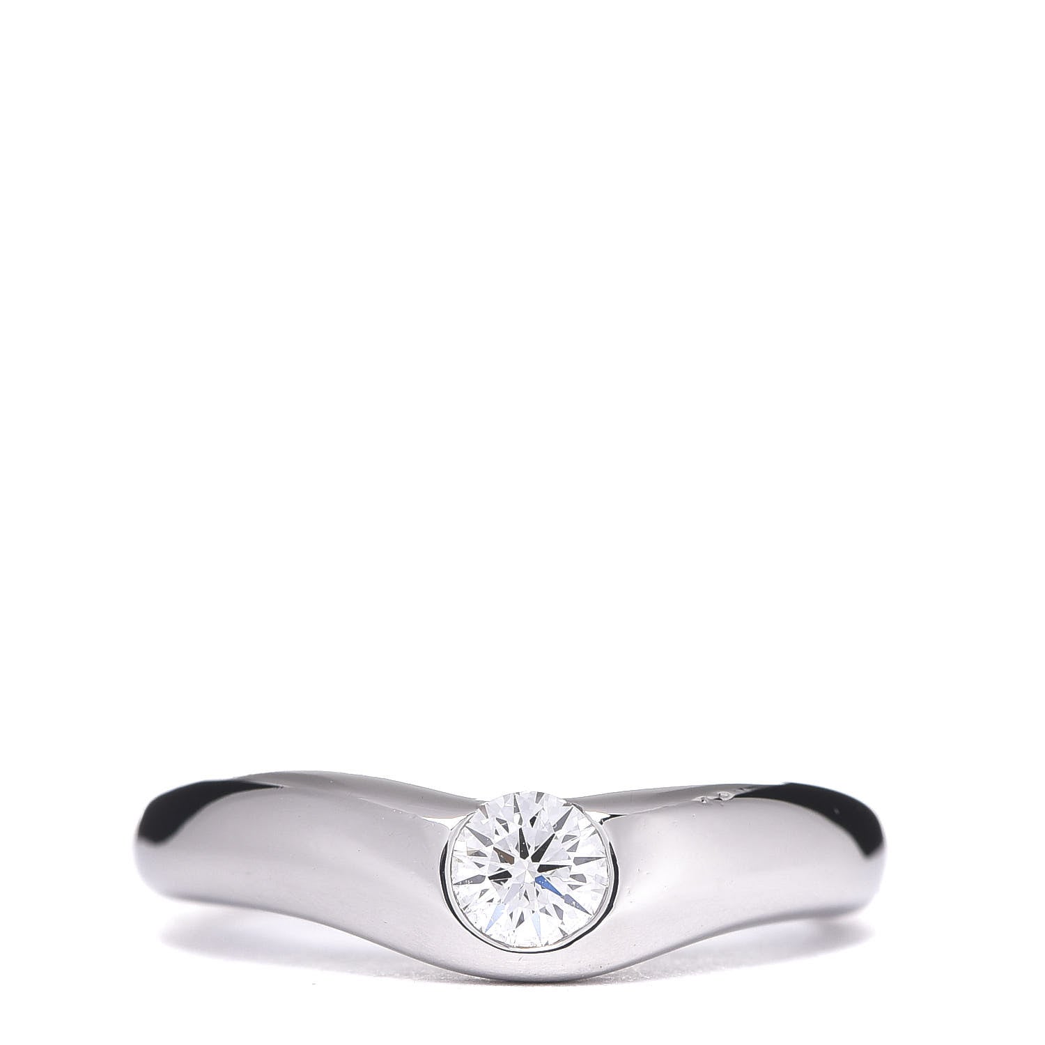 Tiffany Platinum Diamond Elsa Peretti Curved Band Ring 48 4.5 1 of 6