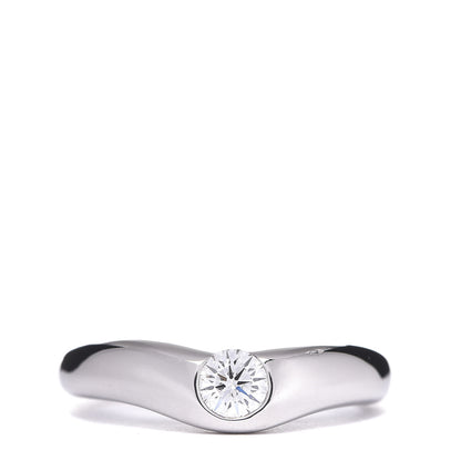 Tiffany Platinum Diamond Elsa Peretti Curved Band Ring 48 4.5 1 of 6