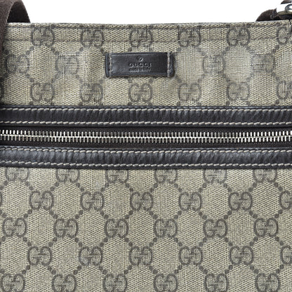 Gucci GG Supreme Monogram Selleria Calfskin Small Flat Side Zip Messenger Bag Beige Ebony Cocoa Dark Chocolate 8 of 23