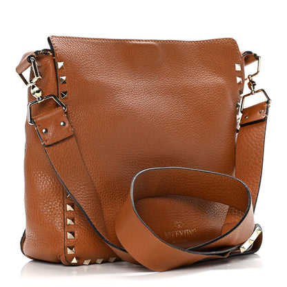 Valentino Garavani Pebbled Calfskin Small Rockstud Flip-Lock Messenger Bag Light Cuir 3 of 21