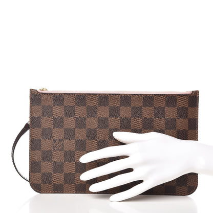 Louis Vuitton Damier Ebene Neverfull MM GM Pochette Rose Ballerine 2 of 7