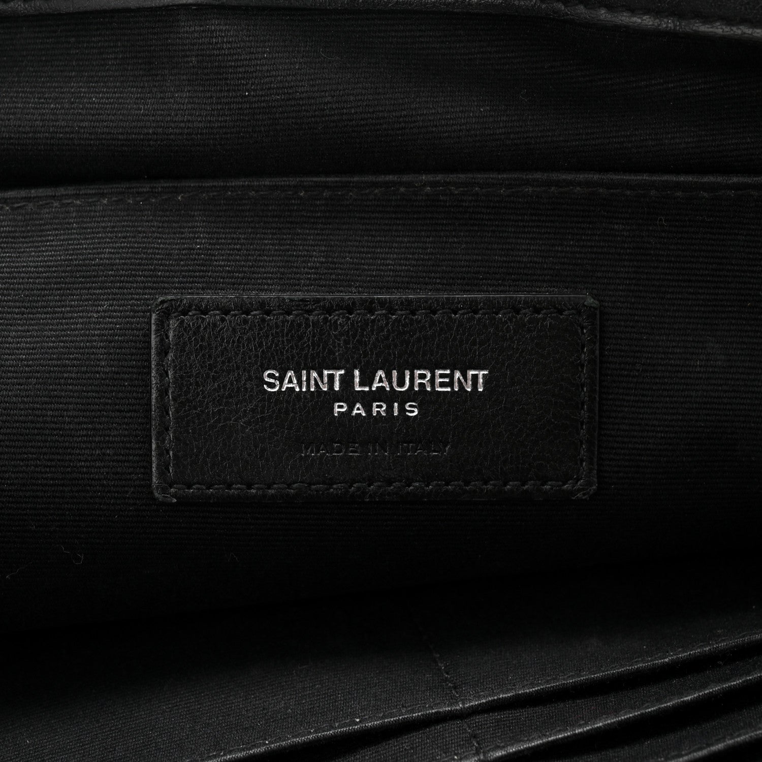 Saint Laurent Calfskin Matelasse Chevron Monogram Document Holder Black 6 of 10