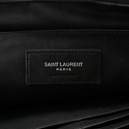 Saint Laurent Calfskin Matelasse Chevron Monogram Document Holder Black 6 of 10