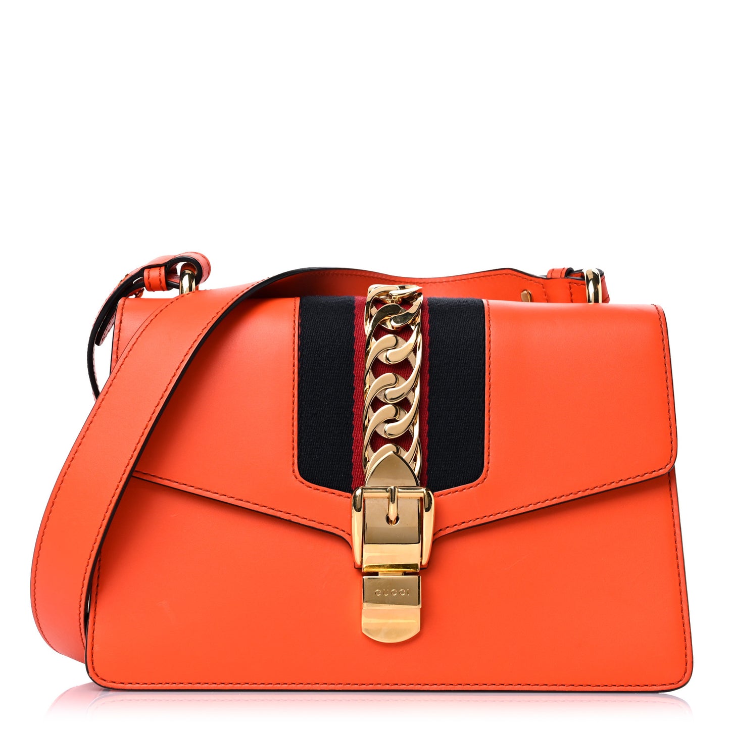 Calfskin Small Sylvie Shoulder Bag Orange