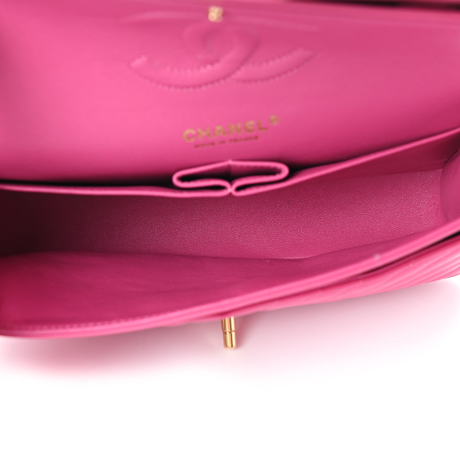 Chanel Lambskin Chevron Quilted Medium Double Flap Pink 4 of 8