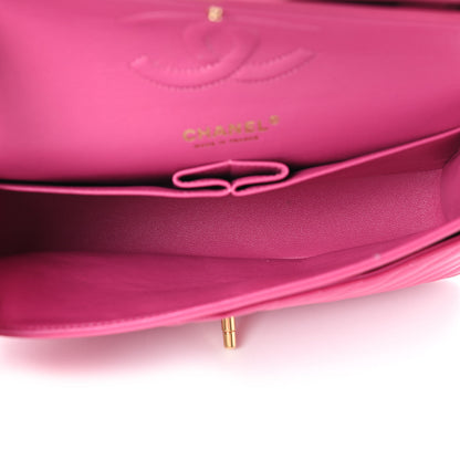 Chanel Lambskin Chevron Quilted Medium Double Flap Pink 4 of 8