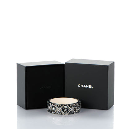 Chanel Resin Lace Pearl CC Bangle Black 5 of 5