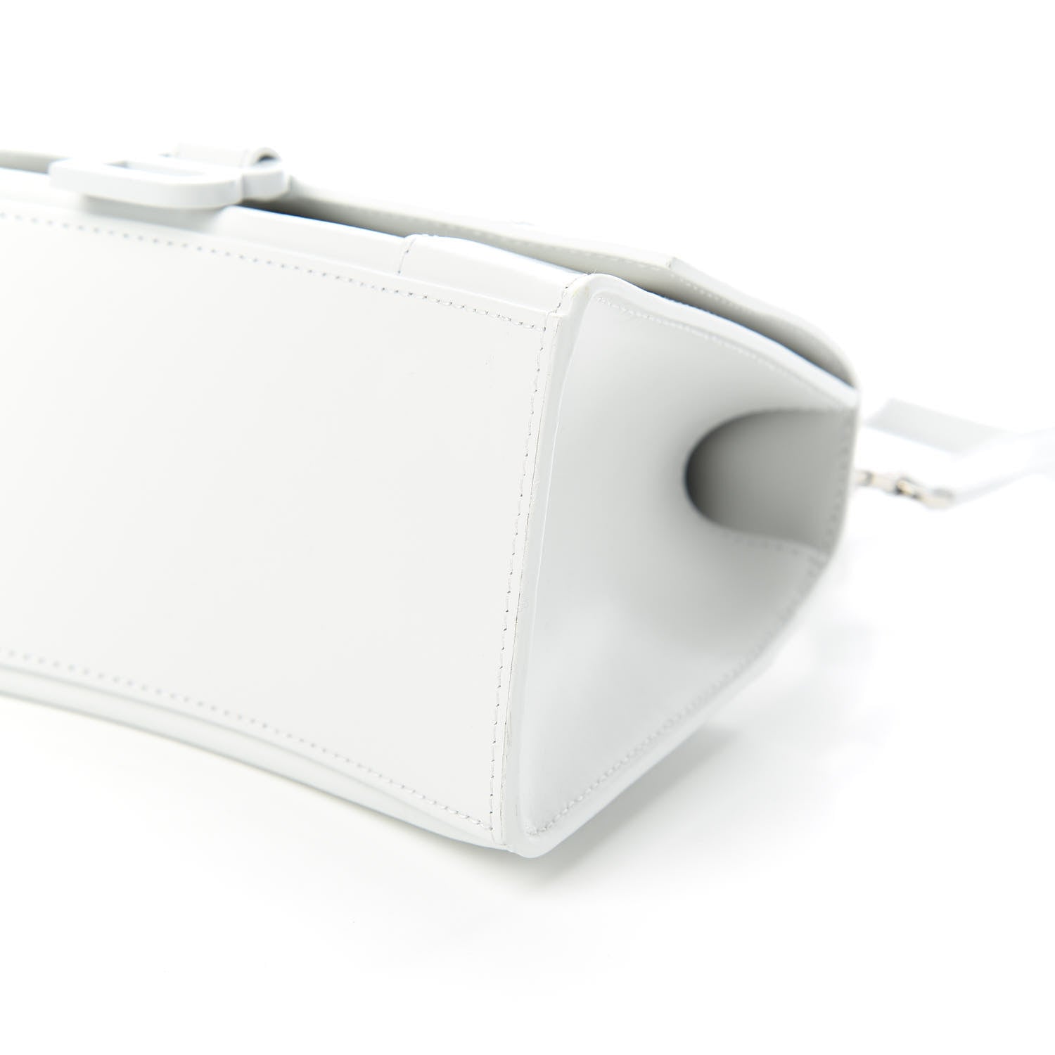 Balenciaga Shiny Box Calfskin Tonal B Small Hourglass Top Handle Bag White 7 of 11
