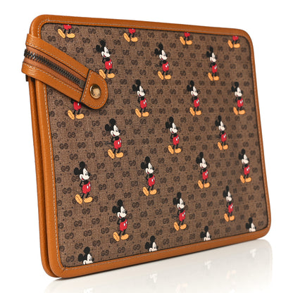 Gucci X DISNEY Mini Vintage GG Supreme Monogram Mickey Mouse Documents Holder Beige Vintage Sun Oil 3 of 9