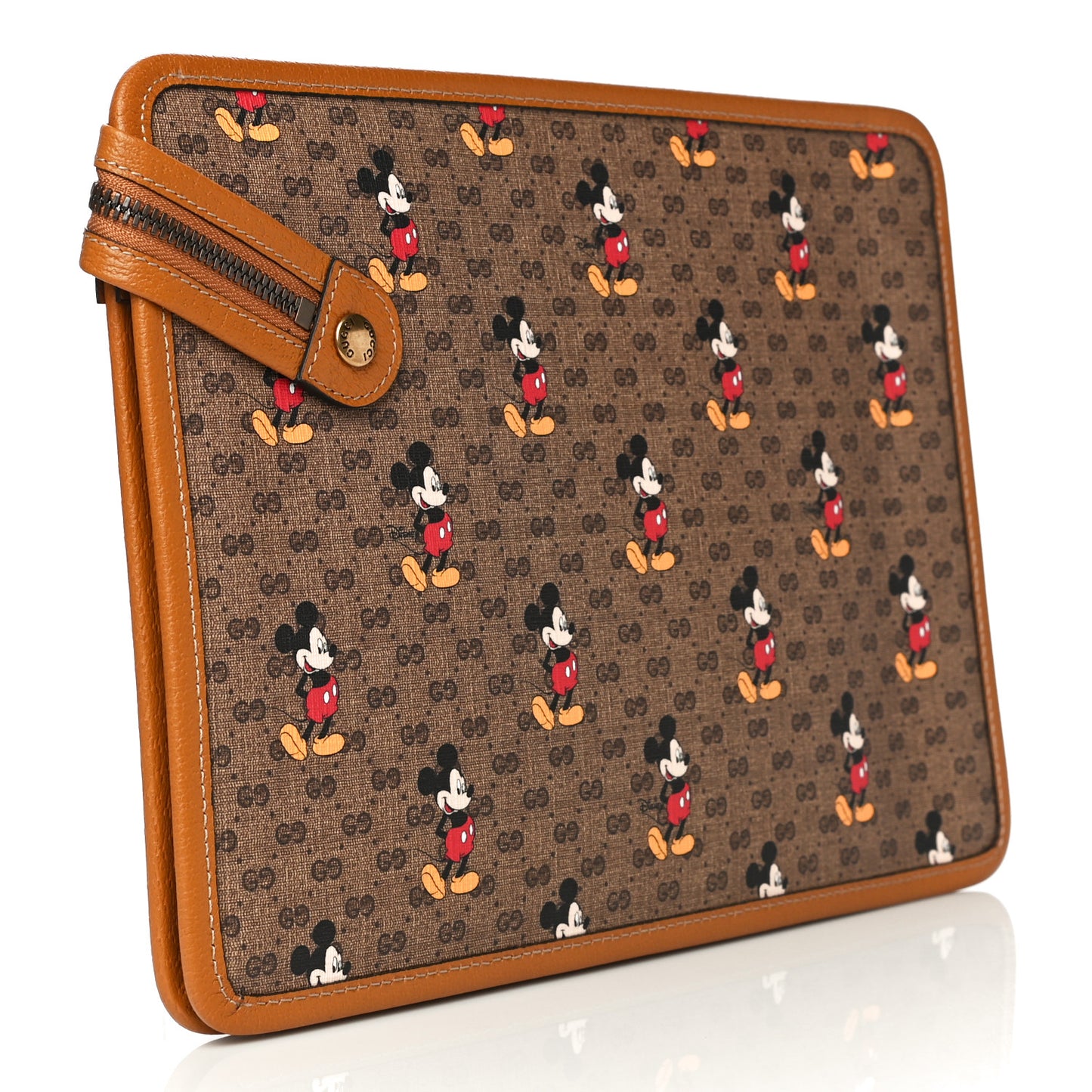 X DISNEY Mini Vintage GG Supreme Monogram Mickey Mouse Documents Holder Beige Vintage Sun Oil