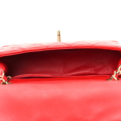Chanel Lambskin Quilted Mini Rectangular Flap Red 4 of 8
