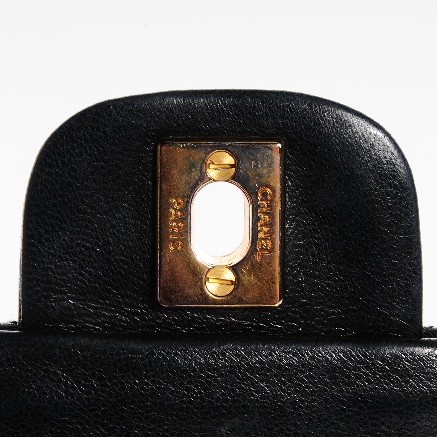 Lambskin Double Medium Flap Black
