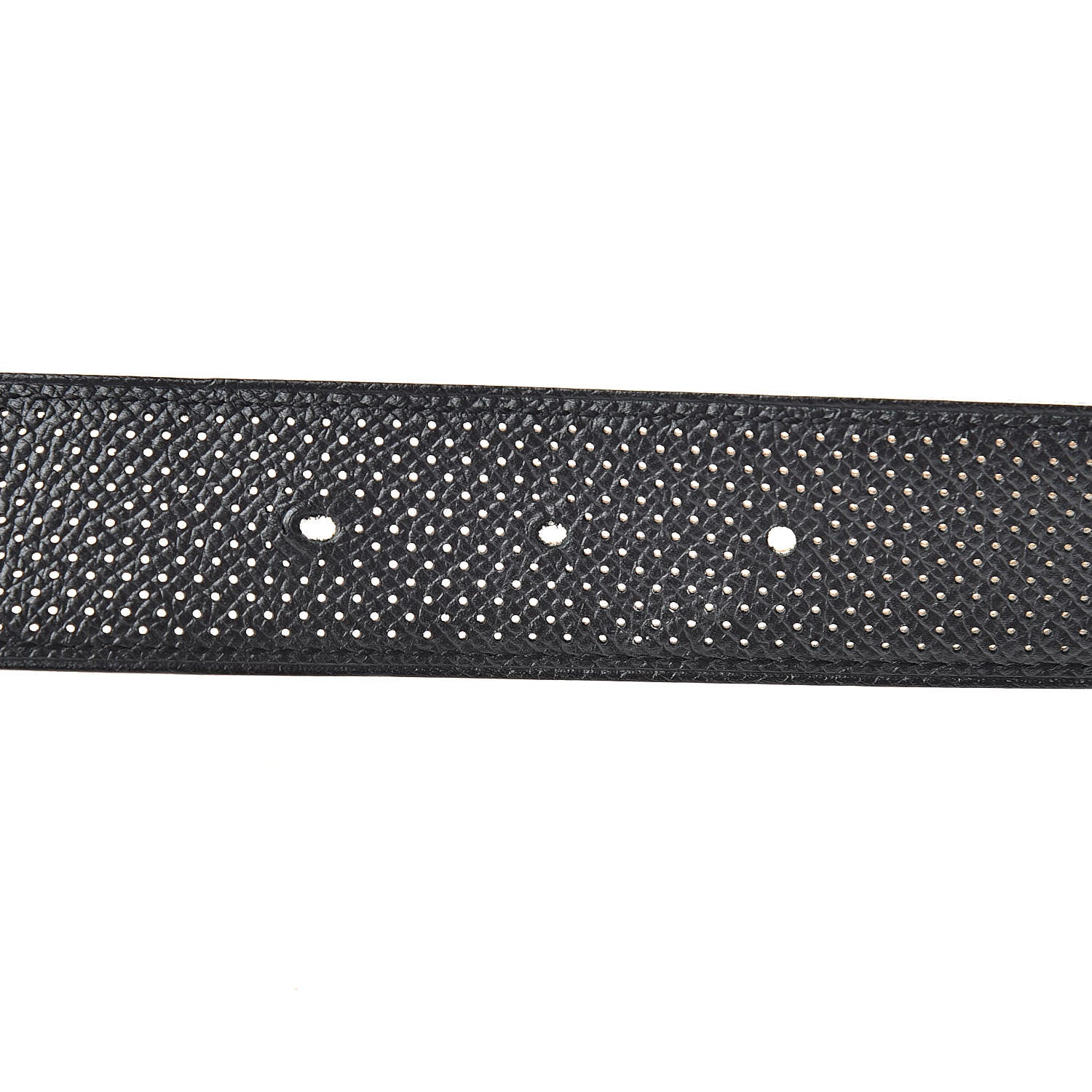 Hermes Epsom Perforated 32mm Belt Strap 80 Black Gold 5 of 10