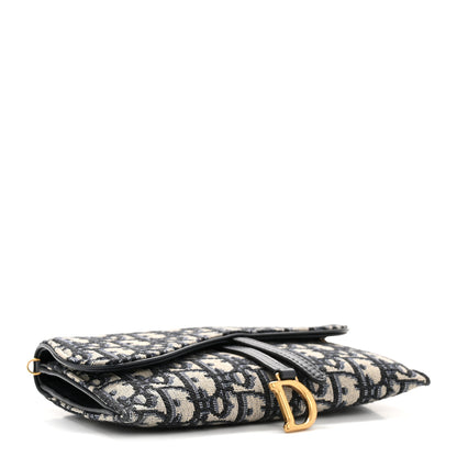 Christian Dior Oblique Saddle Chain Long Wallet Blue 11 of 34