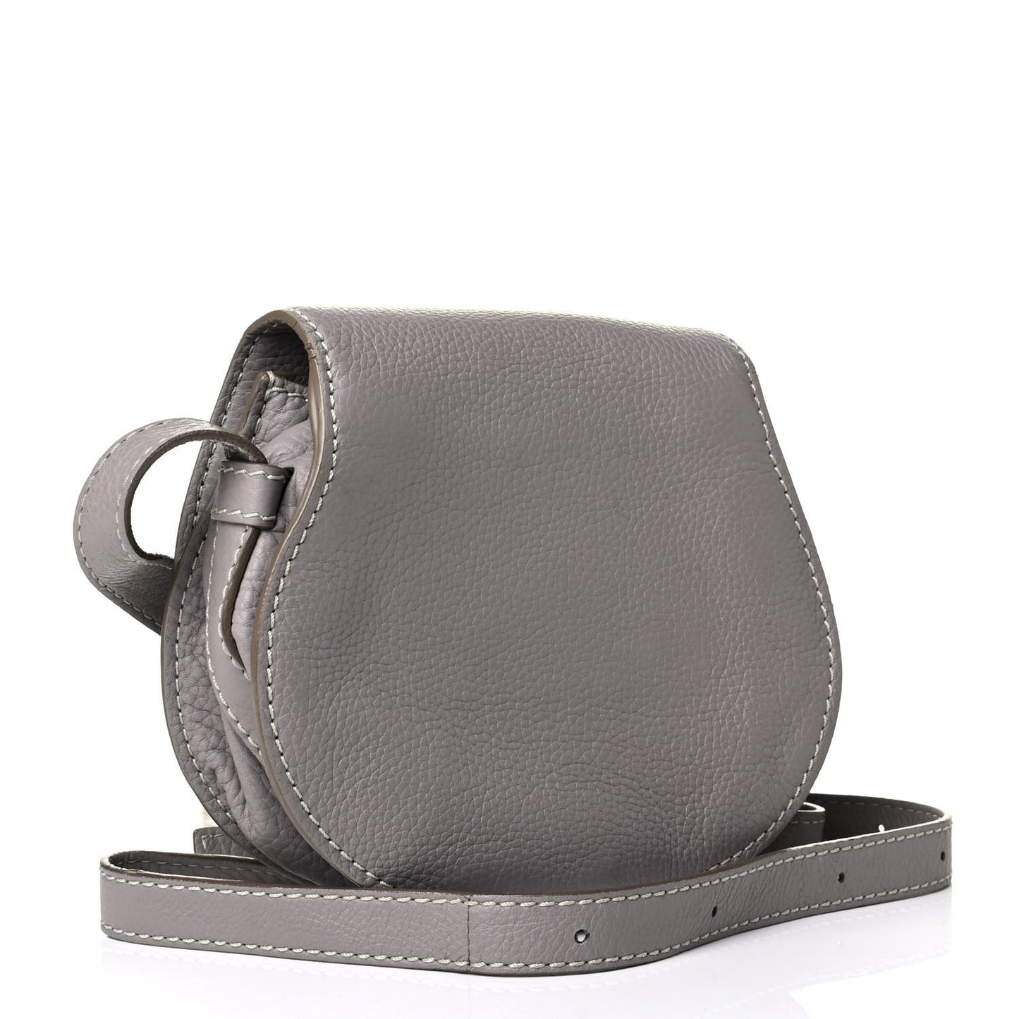 Calfskin Mini Marcie Round Crossbody Bag Cashmere Grey
