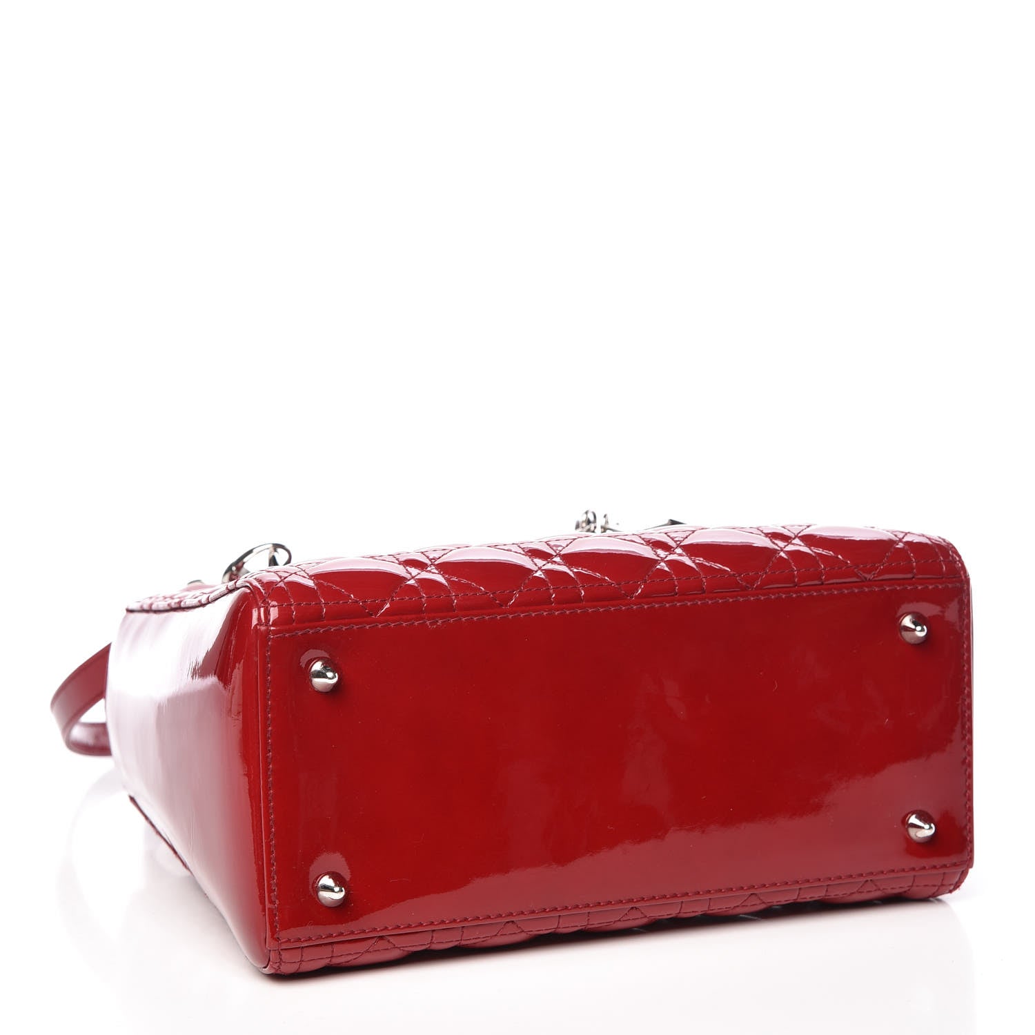 Christian Dior Patent Cannage Medium Lady Dior Red 4 of 9