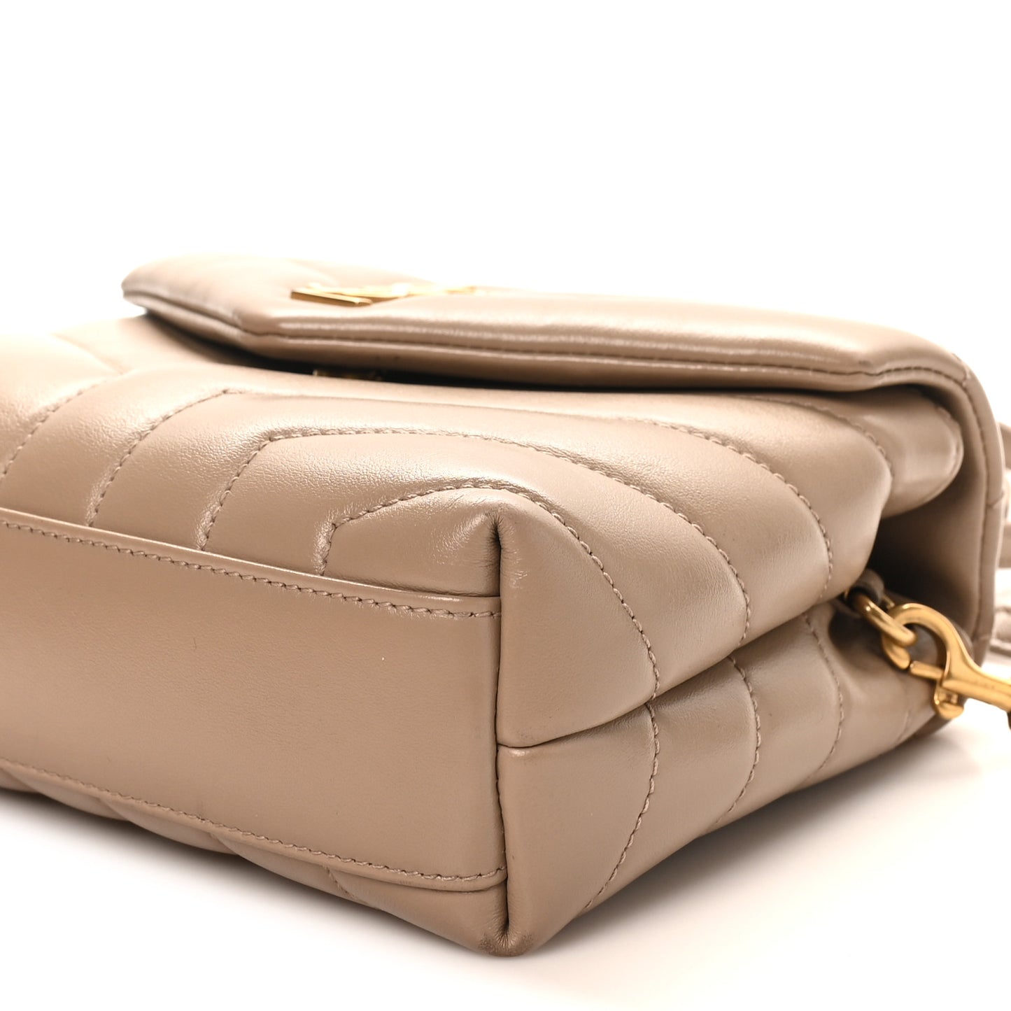 Calfskin Y Quilted Monogram Toy Loulou Crossbody Bag Dusty Grey