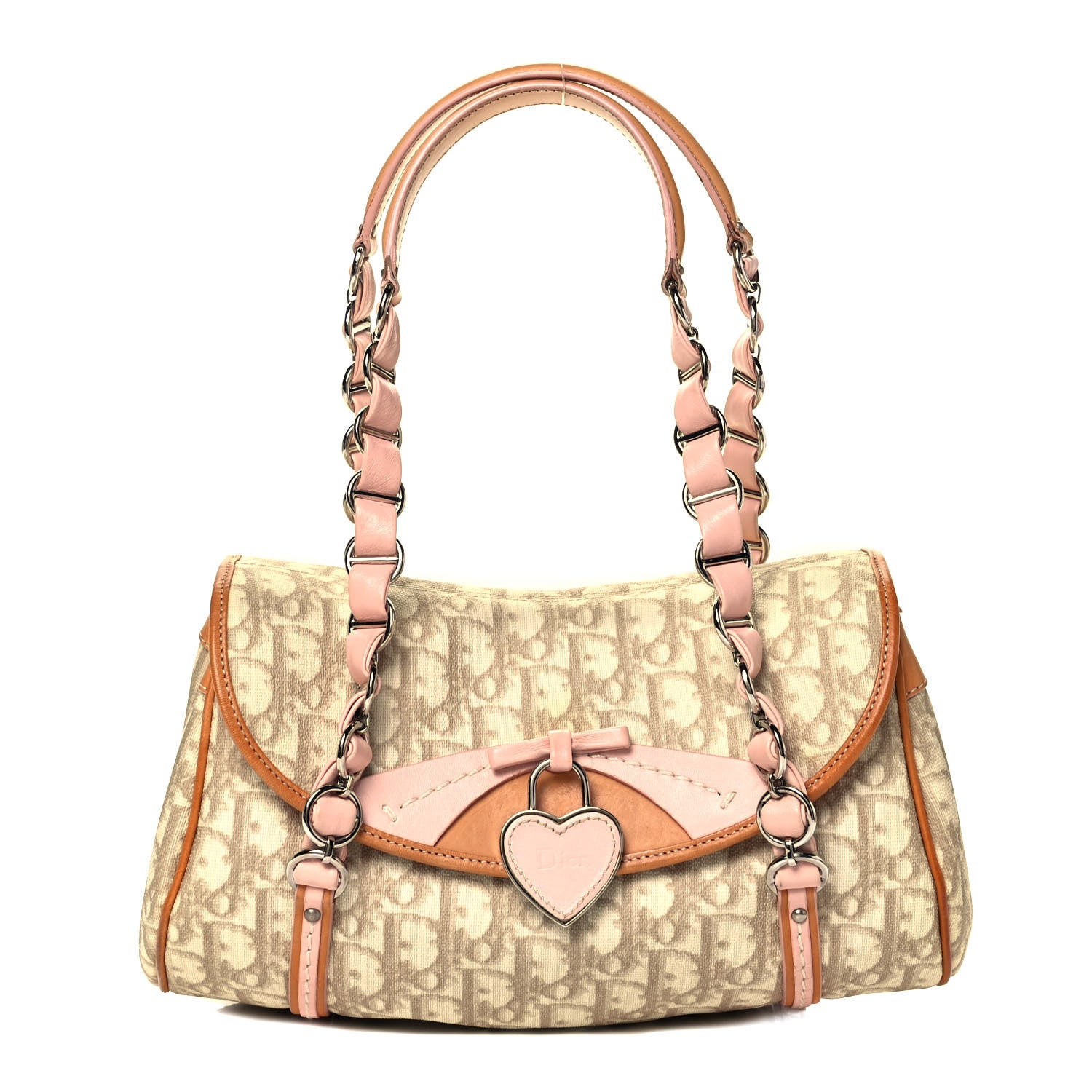 Christian Dior Monogram Romantique Trotter Flap Bag Beige Rose Clair 1 of 9