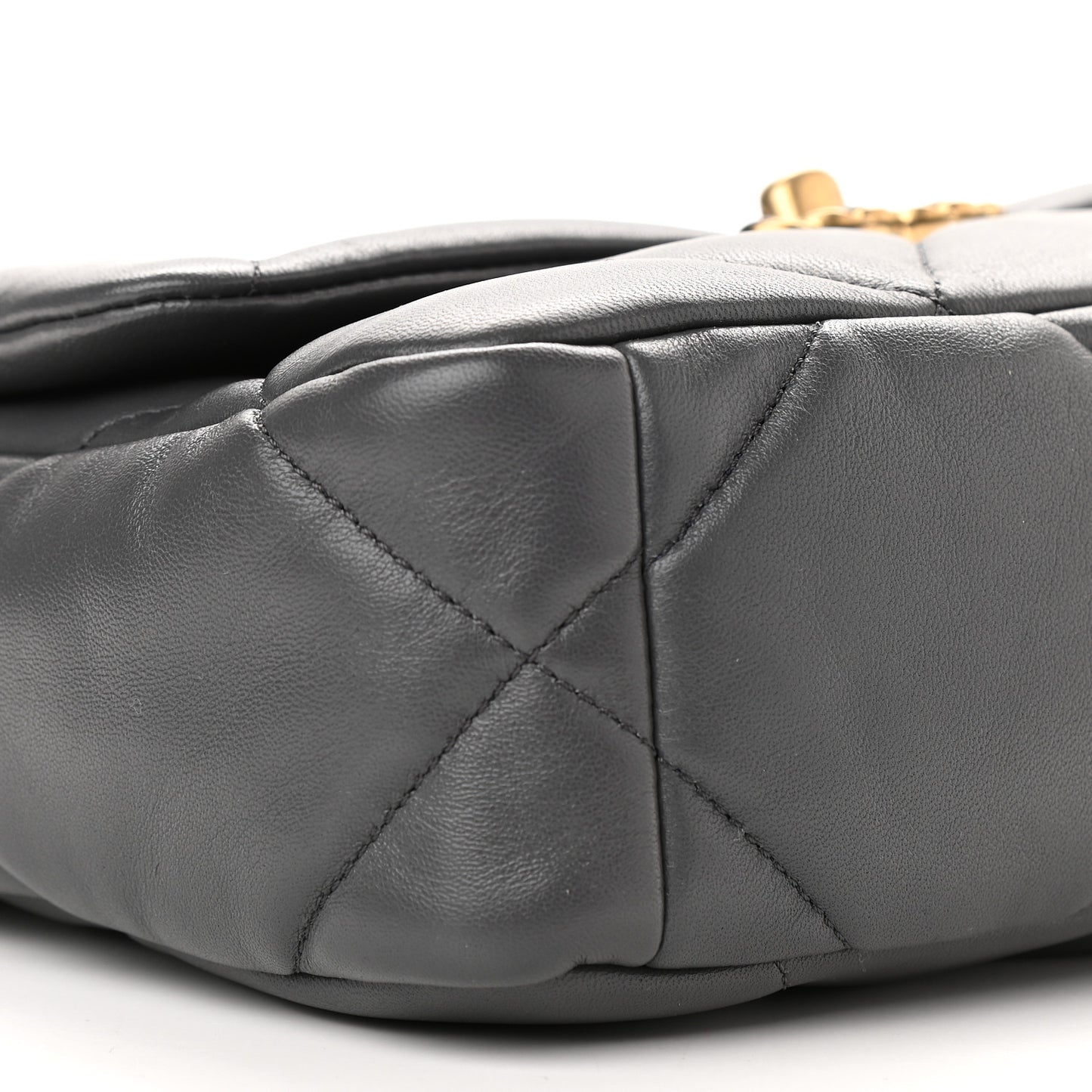 Lambskin Quilted Medium Chanel 19 Flap Dark Grey