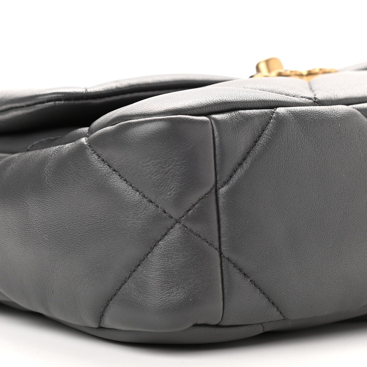 Chanel Lambskin Quilted Medium Chanel 19 Flap Dark Grey 8 of 9